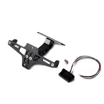 범용 오토바이 조정 가능한 CNC 알루미늄 라이센스 번호 플레이트 프레임 홀더 브래킷, 05 Black