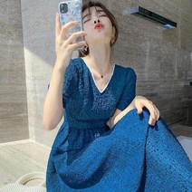 여성의류원피스 몽환 별이총총한하늘 고급 맟춤제작 가볍게 사치한 롱 슬림핏 키커 보이는 여름 드레스 2878218259