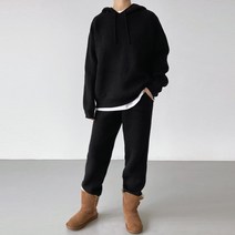 니트 후드 조거 팬츠set