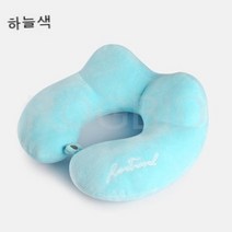 공장 직접 판매 항공기 여행 목 지원 U 자형 베개 PP면 사용자 정의 로고 크리스탈 슈퍼 소프트, 하늘색