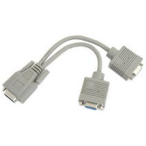 일반형 모니터 Y 케이블 20Cm M-2F 타입 VGA RGB D-SUB 그래픽 카드 연결 신호 분리 2분배 C9141