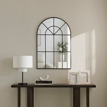 까사미아 윈도우 아치형 벽거울 60 x 90 cm, 블랙