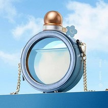 CHARIVA 누출 방지 실리콘 뚜껑이 있는 향수병 스타일링 글라스 선물용 PU 컵 세트 473.2ml(16) 용량 휴대용 선물용으로 적합 (오렌지), blue