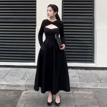 빈티지 오브제 드레스 여성 기질 qiu 동은 도덕을 키우는 고대의 방법을 복원하는 색 중공을 받아 들인다.