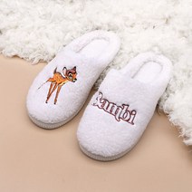 SHOELAE 디즈니 밤비 퓨리 방한 슬리퍼 128596IVIVORY