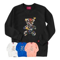 엘라모 3M 플라워베어 맨투맨 남녀공용 빅사이즈 S-4XL