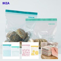 이케아온라인몰 ISTAD 비닐팩 슬라이드 지퍼백 대형 30매+요술행주세트, 색상랜덤발송 2개+요술행주2개세트, 대(L)