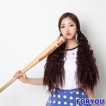 ForU345 묶음형 포니테일 롤링츄팝 부분가발 양갈래머리 헤어피스 꼬불꼬불 패션가발, 다크브라운*FREE