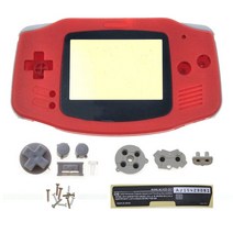 대신물산마켓 간지 YuXi-컬러풀 하우징 쉘 교체 게임보이 어드밴스 GBA 콘솔 하드 케이스 스크린 렌즈 및, 한개옵션1, 07 Red