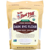 Bobs Red Mill 유기농 다크 호밀가루 20 oz (567 g), 2kg, 1개