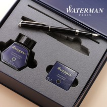 워터맨 [무료각인+선물포장]뉴헤미스피어 만년필 세트(병잉크+잉크카트리지), 각인있음(배송메세지에 기입), 락카블랙CT, F