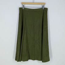빈티지다온 데코 여 양옆아일렛 소프트 A라인스커트 카키그린