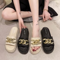 더구두 체인장식 플랫폼 키높이 슬리퍼-6154