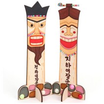 초등 미술 어린이집 전통 우드 장승 장식 만들기 키트 4인 집콕놀이 초1 요양원 꾸미기 6살