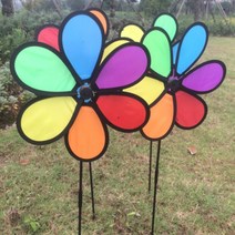 바람개비모빌 스피너 데코장식 캠핑장 마당 야외 꽃모양 땅에 꽂기, 본품, 본품