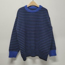 퍼니걸스 9772 라운드 배색 단가라 패치 긴팔 니트 여성의류