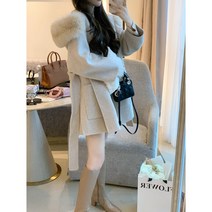 [주문폭주] 여성용 후드 퍼 핸드메이드 코트 자켓 백화점