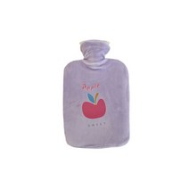 에이와이 과일 보온 커버 세트 물난로 캠핑 온수주머니 핫팩, 보라-사과2000ml