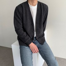 남자 골지 오버핏 커플 봄 가을 니트 스웨터 가디건 간절기 아우터 옷 코디 ﻿