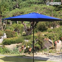 테라스파라솔 특대형 전원주택 피크닉 2단 튼튼한 고급 정원용 돌림형, 1. 블루 (파라솔 받침대 별도 구매), 돌림형 꺾임 파라솔