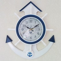벽걸이 뻐꾸기시계 닻모양 레트로 인테리어 벽시계 거실 풍수, 뻐꾸기 차임 시계 브라운 수집하고 무료 배터리 받기 1