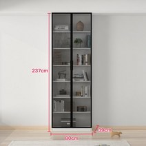 수납 거실 인테리어 책장 북유럽 미니멀리스트 거실용 목제 디스플레이 책장 사이드 테이블 옷장 선반 모듈식 가구, 18.80 wide black