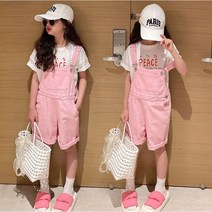 [당일발송] 주니유니 핑크핑크멜빵바지 주니어멜빵 초등학생멜빵