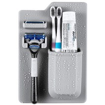 실리콘 칫솔꽂이 면도기 걸이, 회색, 1개