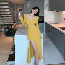 HQINT 여성 원피스 가을 봄 겨울 긴팔 반팔 롱원피스 미디원피스 캐주얼 정장원피스 하객원피스 하객룩 빅사이즈 여자 ZB-05205