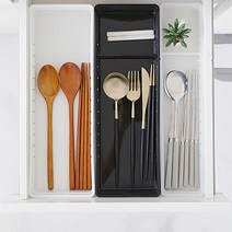 주방 싱크대 서랍 정리함 키친 씽크대 수저 도구 수납 정리 바구니 트레이, 와이드_투명