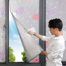 탈부착 열반사단열재 은박보온재 흡착식 창문단열, 160x100cm 8mm양면알루미늄 호일테두리