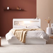 크렌시아 리비앙 LED 벙커 빅3서랍 침대 SS/Q (매트제외), 화이트