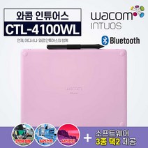 와콤 와콤 인튜어스 소형 블루투스 타블렛 일반 CTL-4100WL 핑크