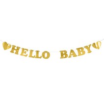 HELLO BABY 가랜드 헬로베이비 아기 홈 파티 베이비샤워, HELLO BABY 가랜드 -골드 (단품)