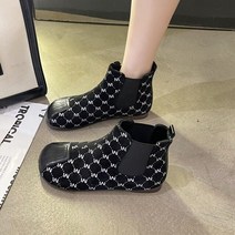 워커힐 스타카토신발 라운드 토 플랫폼 오토바이 부츠 여성 앞 지퍼 마틴 부츠 여성 청키