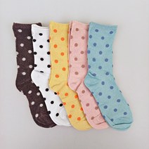 멜란지무드 여성 포인트 펄 양말 얇은 땡땡이 양말 버블팝 중목 5color