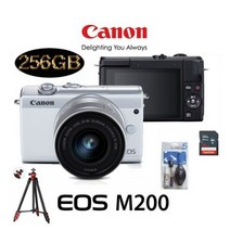 캐논 EOS M200+15-45MM IS STM KIT+LCD보호필름+크리닝킷+SD16GB 풀패키지 미러리스카메라, 화이트32G패키지