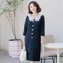 조이마담 ON1358 자수카라 엔틱버튼 원피스
