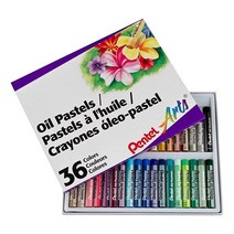 Pentel 아트 오일 파스텔 8.4 x 26 x 1.4cm 다양한 색상 16개 세트, 36 Count (Pack of 1)