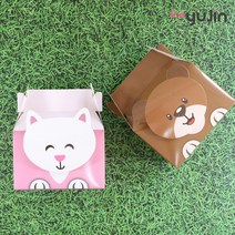 (10개세트) 동물 입체 캐릭터 선물 상자 포장 박스 토끼 곰 양말 스카프 어린이집 유치원 교회 학원 키즈 어린이 아동 유아동 유아 단체 선물용 답례품, 입체상자(곰)(10개세트)