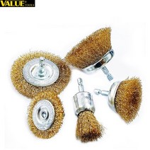 VALUE 황동 브러쉬 그라인더 연마솔 그라인더날 쇠브러쉬 철브러쉬 평브루쉬 컵브러쉬 녹제거 연마재 연삭기 숫돌 페인트제거 샌딩기, 브러쉬5p