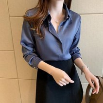 쉬폰 블라우스 2020 2020 봄 긴팔 상의 새틴 화이트 셔츠 여 디자인감 시폰 블라우스