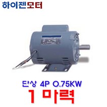 하이젠 단상 4극 0.75KW 1마력 모터 유도전동기 4P 하이젠모터 콘덴서 기동형 개방형 모터 모타 단상모터, 단상 4극 0.75KW(1마력)