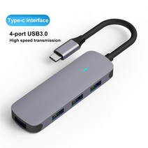 맥북젠더 RYRA-USB 3.1 c형 허브-멀티 스플리터 어댑터 4K 썬더볼트 3 USB c허브 TF SD 리더 슬롯 PD 포함, 04 4IN1 Type C to USB