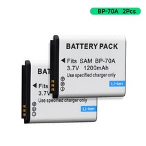 BP-70A 삼성호환 AQ100 DV150F ES65 ES73 ES74 ES75 ES80 MV800, 02 2pcs battery