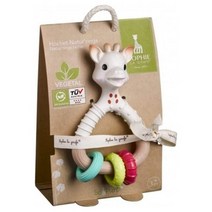 Sophie La Girafe Rattle SoPure Natural Rings 1 품목 (1팩), 단색, 한 사이즈