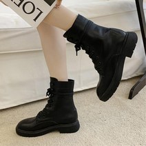 여성전투화 4센치 굽 검정색 워커 케주얼슈즈