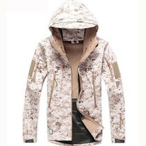 Crzen 남자 등산복 카모플라주 후드 방수 점퍼 23N510