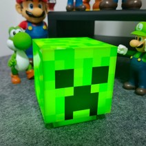 레트로 팩맨 마인크래프트 조명 픽셀 데스크탑 램프 리듬 유도 색상 변경 라이트, Creeper