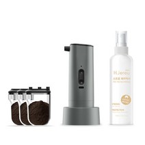 헤제르 D1 스마트 볼륨 헤어커버 자동분사형 기기 + 리필 교체형 파우더 8g x 3p + 픽서 150ml 세트, 기기(그레이), 파우더(다크브라운), 1세트